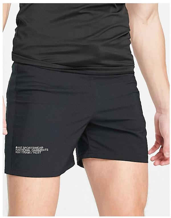 HIIT mid length woven shorts in black