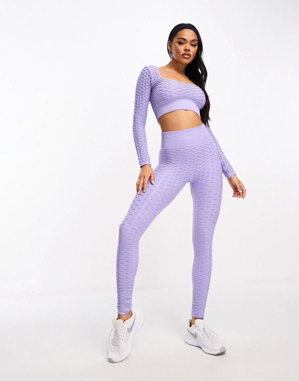HIIT seamless highwaisted crinkle leggings-Purple