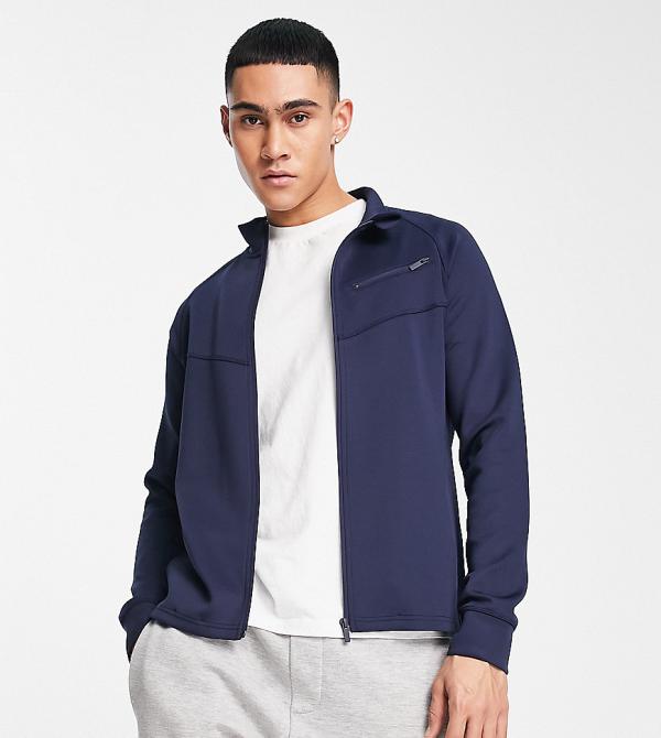 HIIT zip through track jacket in tricot in navy-Blue