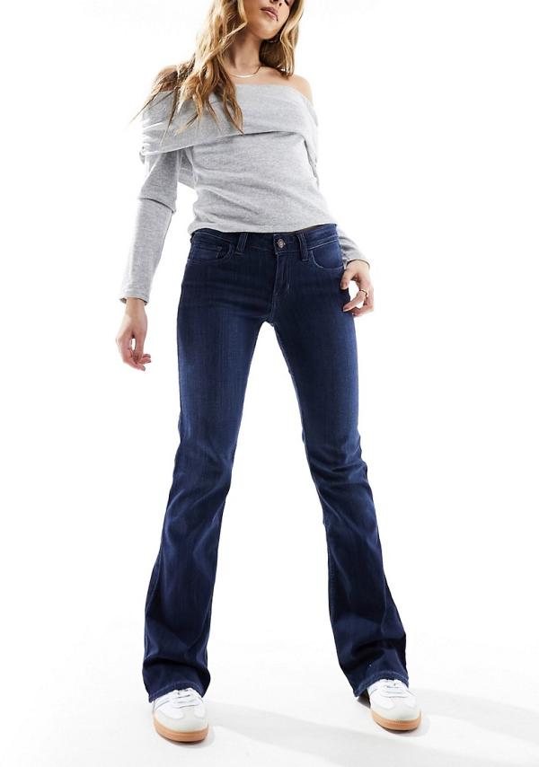 Hollister bootcut fit jeans in dark wash-Blue