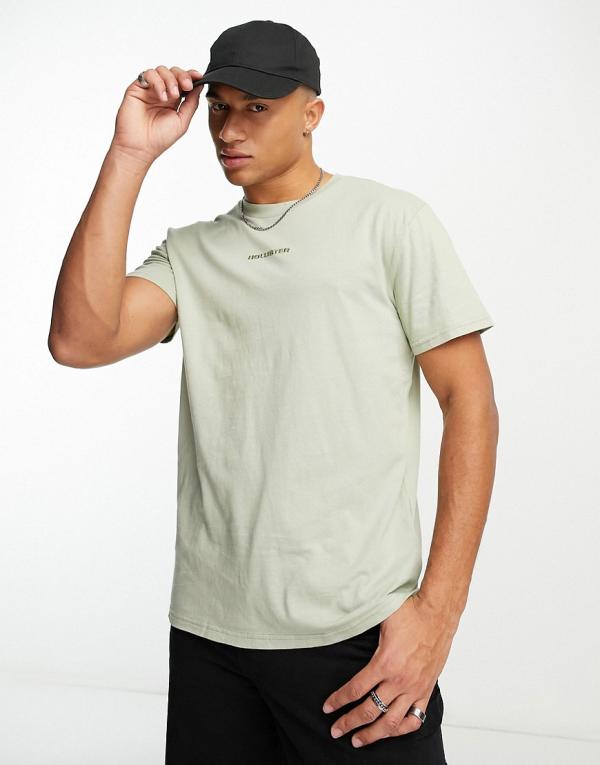 Hollister central logo oversized boxy fit t-shirt in sage green