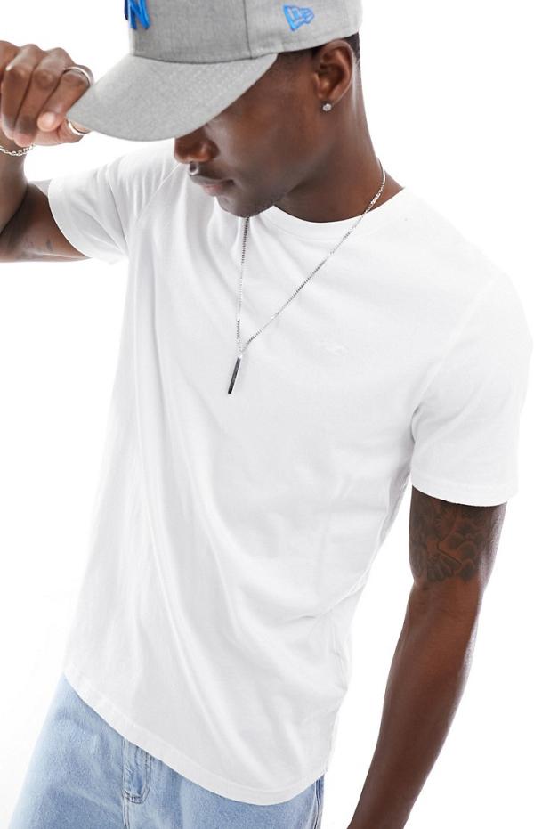 Hollister icon logo crew neck t-shirt in white