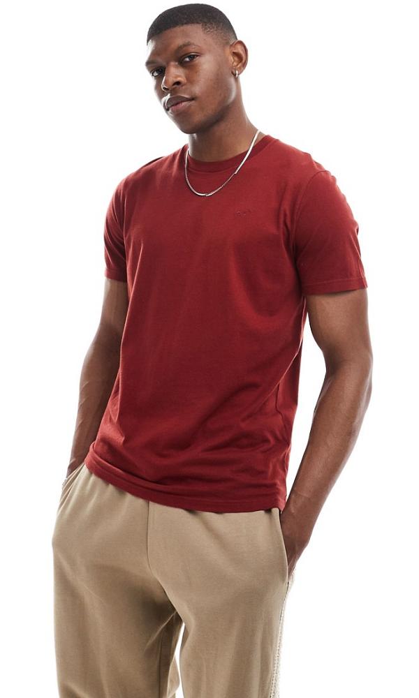 Hollister icon logo t-shirt in burgundy-Red