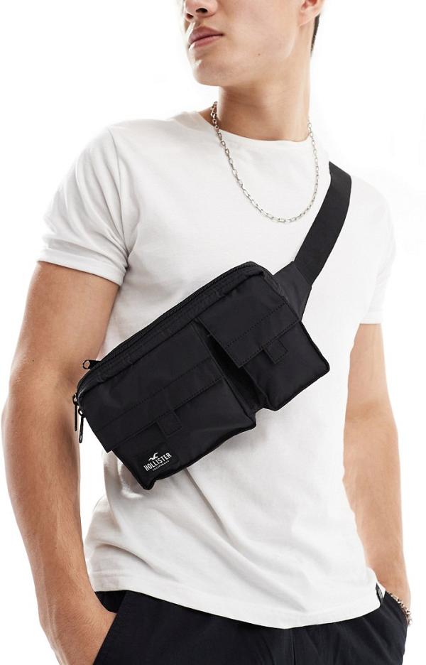 Hollister utility bum bag in black