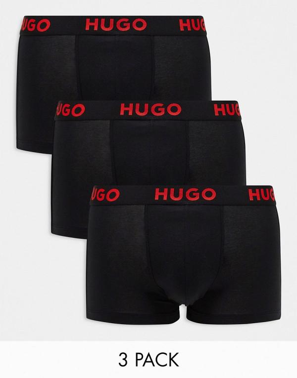Hugo Boss 3 pack trunks in black