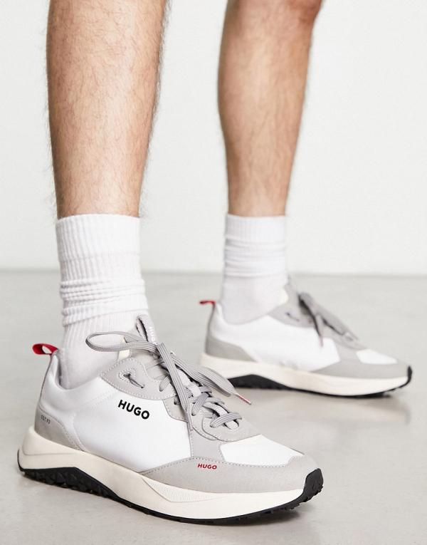 HUGO Kane Runn sneakers in white and grey