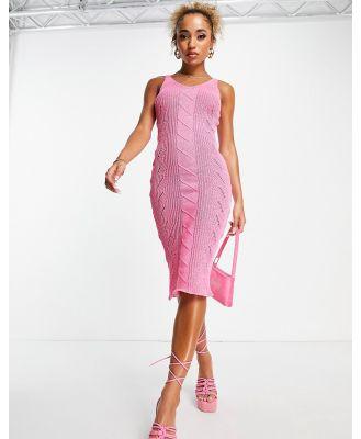 I Saw It First knitted midaxi dress in pink