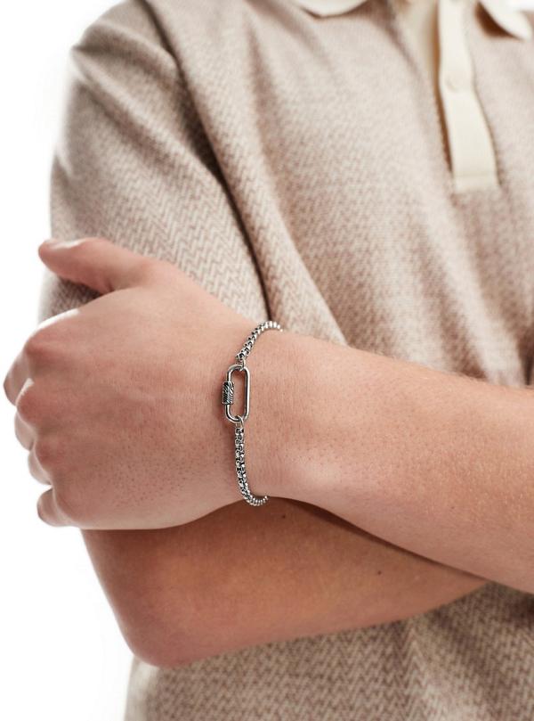 Icon Brand Urbex lock bracelet in silver