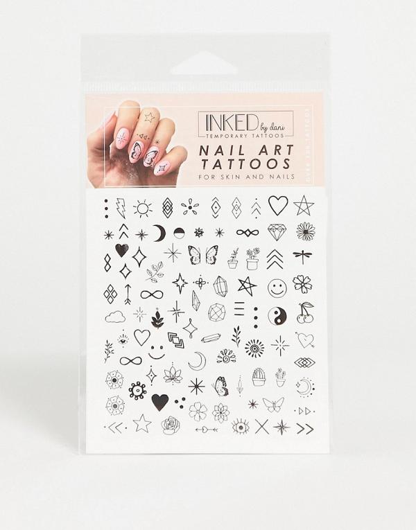INKED by Dani Black & White Nail Art Temporary Tattoo Pack-No colour