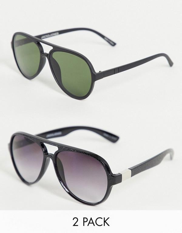 Jack & Jones 2-pack sunglasses in black