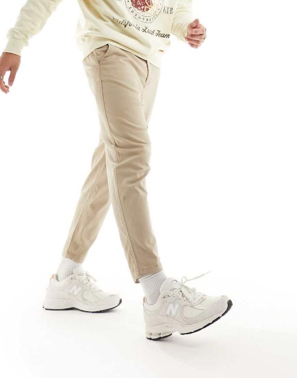 Jack & Jones Karl tapered chinos in beige-Neutral