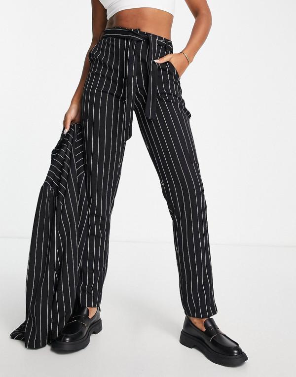 JDY tailored cigarette pants in black pinstripe (part of a set)