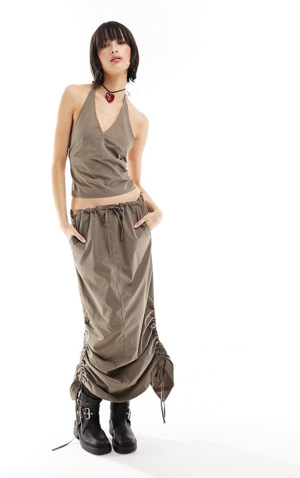 JJXX cargo maxi skirt in taupe (part of a set)-Neutra