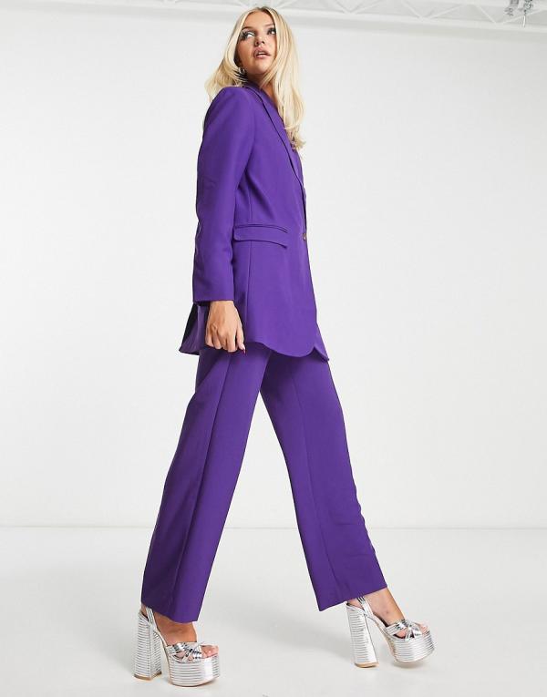 JJXX Mary high waisted tailored pants in purple (part of a set)