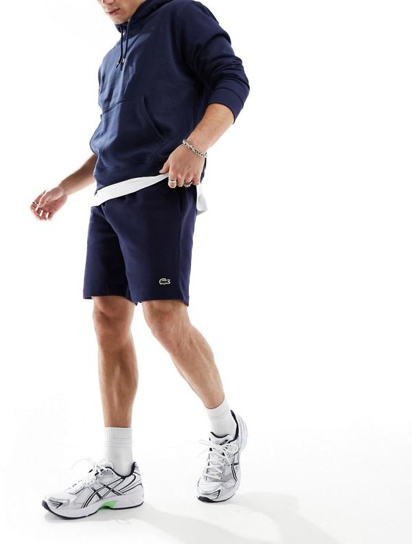 Lacoste jersey logo shorts in navy-Blue