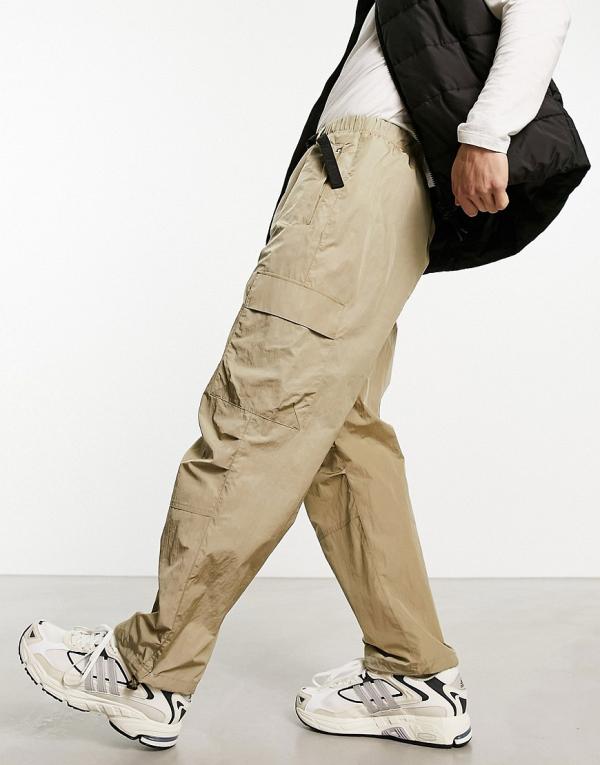 Lacoste relaxed fit worker pants in beige-Neutral