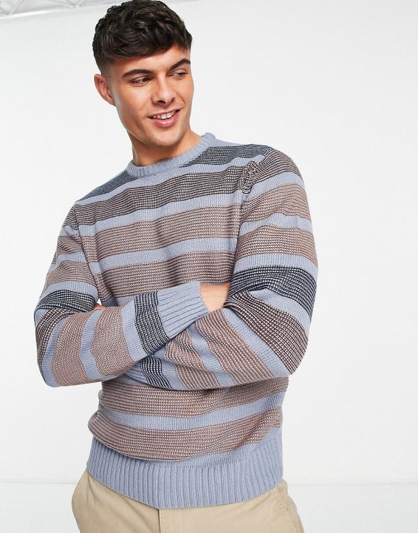 Le Breve colour wave knit jumper in light grey