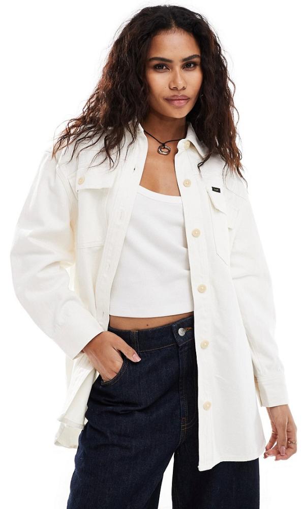Lee Jeans relaxed overshirt in white