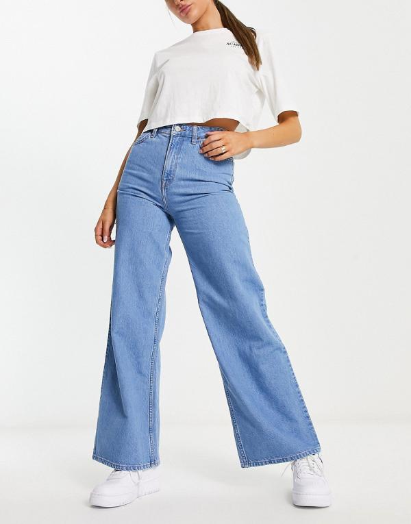 Lee Jeans Stella a line high rise flared jeans in mid wash-Blue