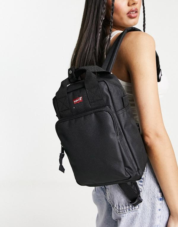 Levi's mini backpack in black with batwing logo