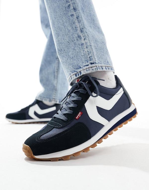 Levi's Stryder sneakers in navy suede mix with logo