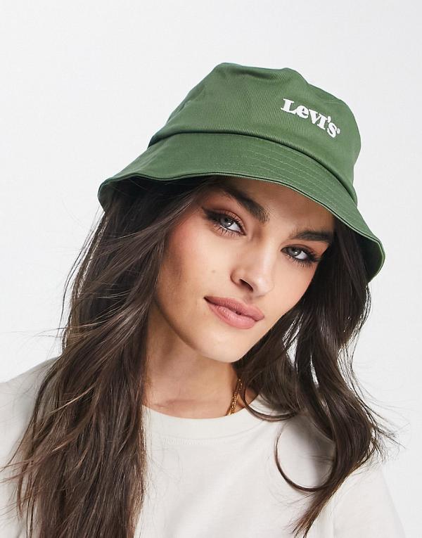 Levi's vintage logo bucket hat in green-Black