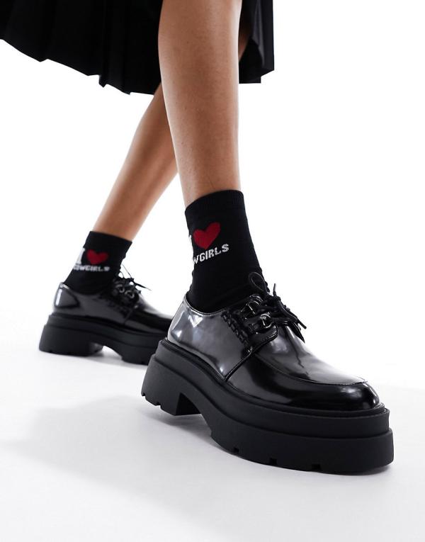 London Rebel chunky platform shoes in black