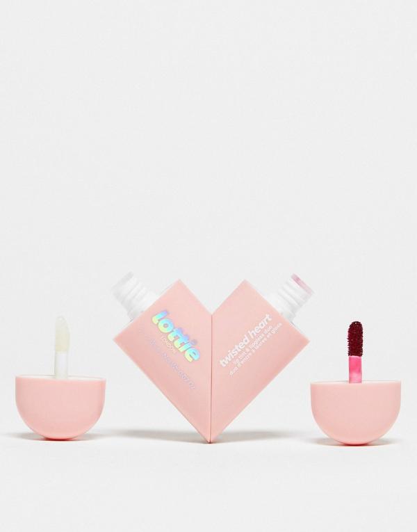 Lottie London Twisted Heart Lip Tint & Clear Gloss Duo-Pink