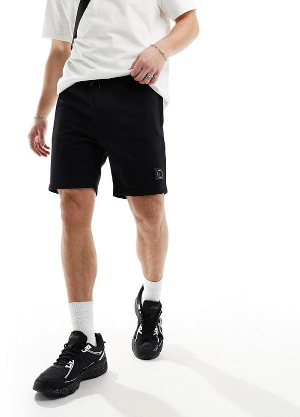 Marshall Artist jersey sweat shorts with logo in black