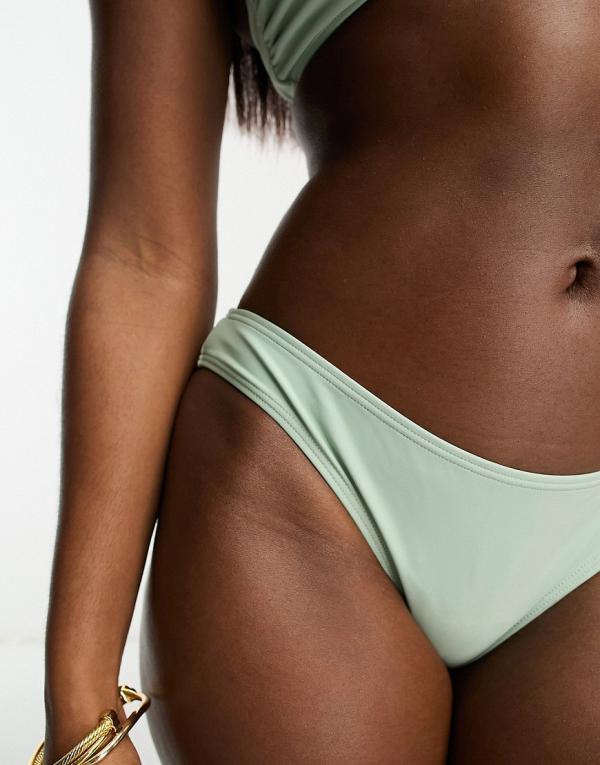 Miss Selfridge mix and match bikini bottom briefs in sage-Green