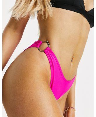 Missguided metal detail bikini bottoms in pink