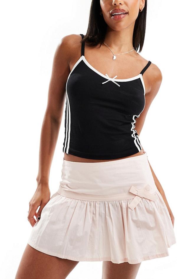 Motel Fita bow detail mini skirt in light pink