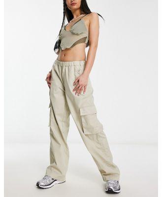 Motel wide leg cargo pants in light beige-Neutral