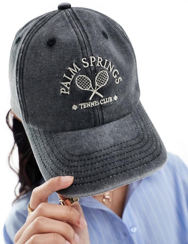 My Accessories palm springs baseball cap in washed grey