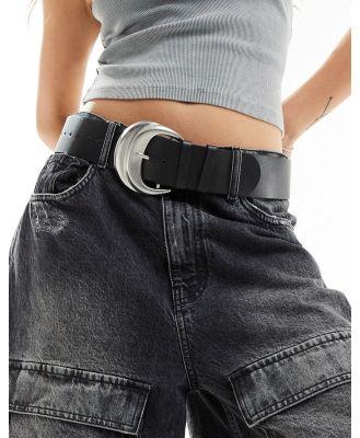 My Accessories wide belt with oversized buckle in black