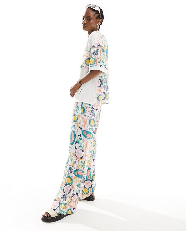 Native Youth tile print wide leg pants in multi (part of a set)