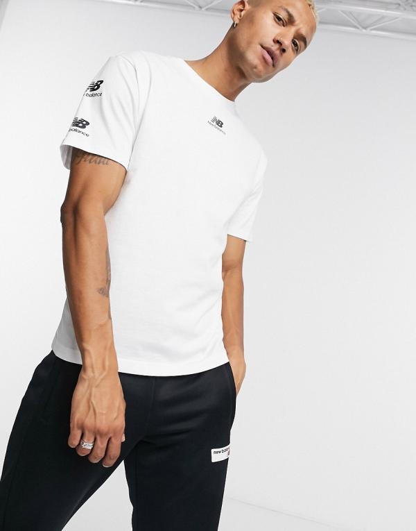 New Balance stack logo T-shirt in white