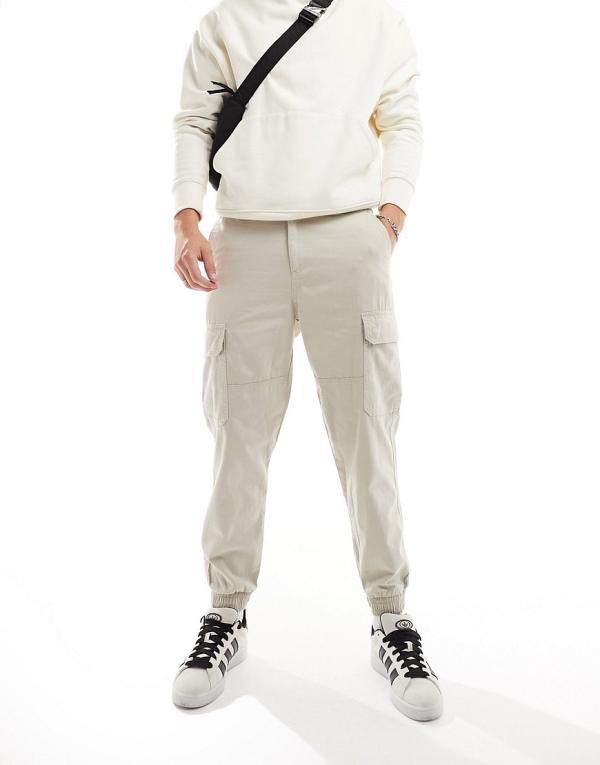 New Look cuffed cargos in stone-Neutral