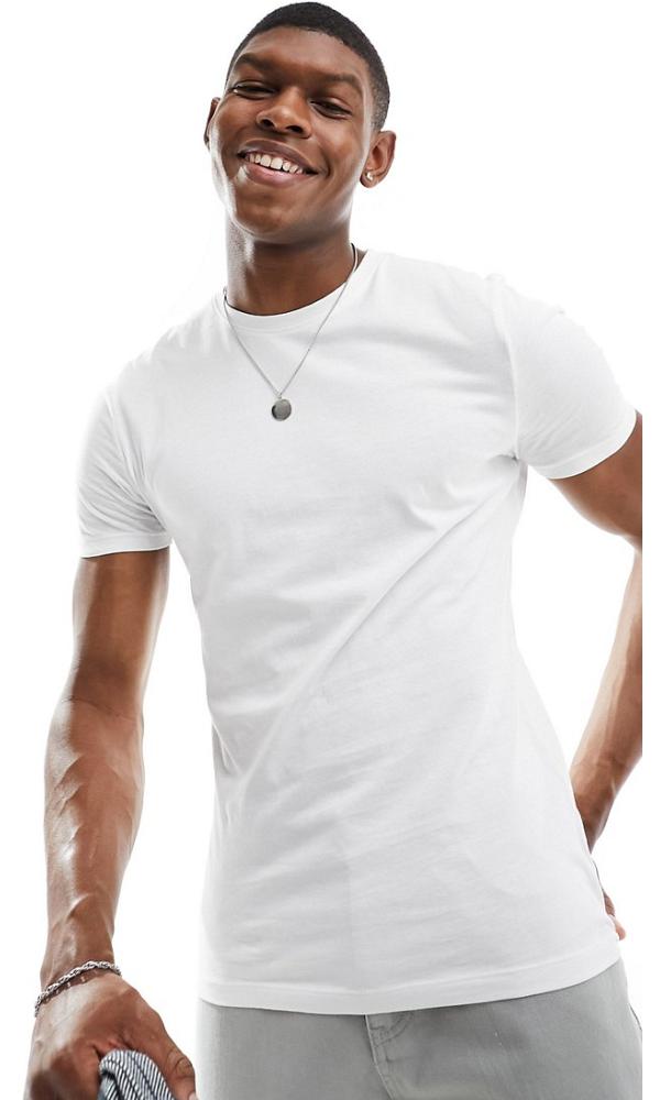 New Look muscle fit t-shirt in white