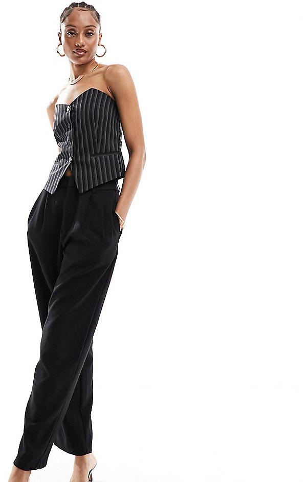 Object Tall tapered ankle grazer pants in black