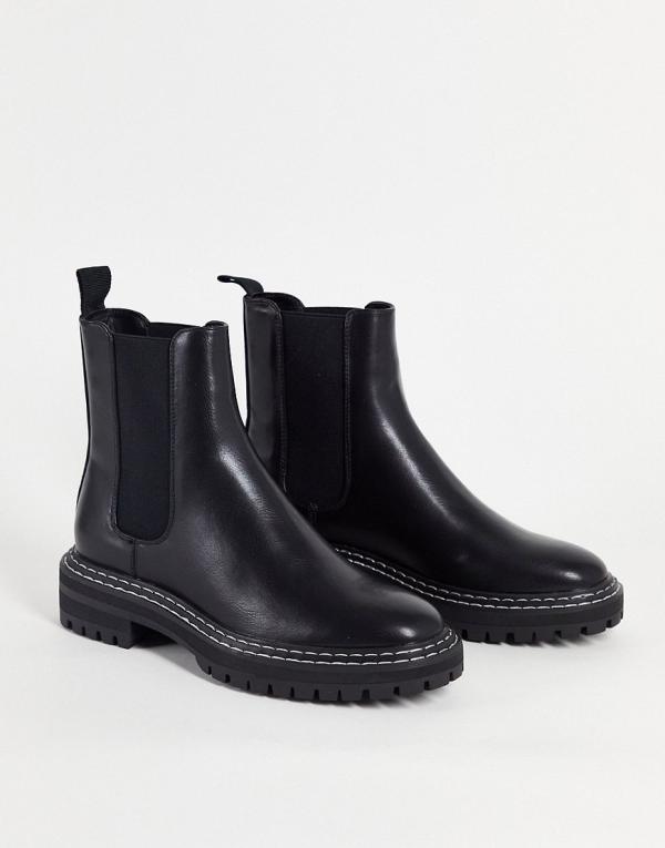 Only Chelsea boots with contrast stitch in black