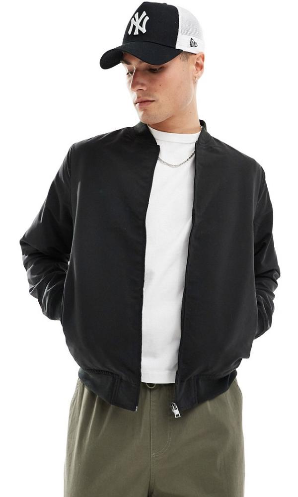 Only & Sons lightweight bomber jacket in black
