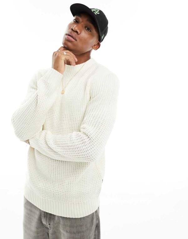 Only & Sons ribbed knit jumper in white