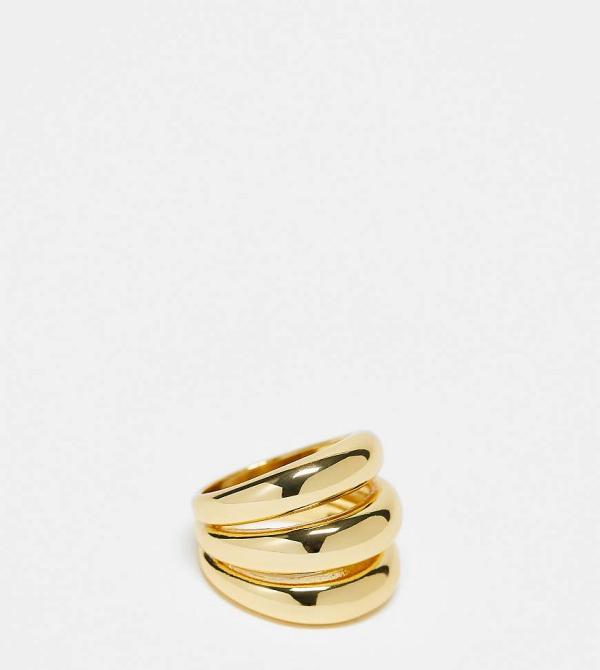 Orelia 18k gold plated triple domed ring