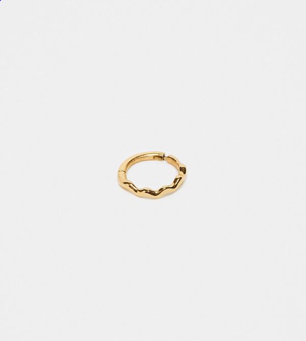 Orelia gold plated fine wave clicker hoop in pale gold