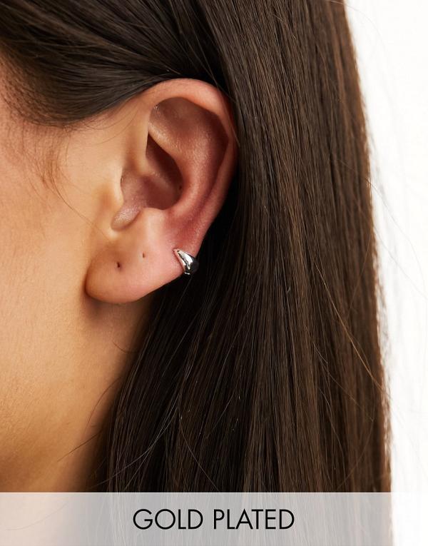 Orelia sterling silver mini tapered huggie hoop earrings
