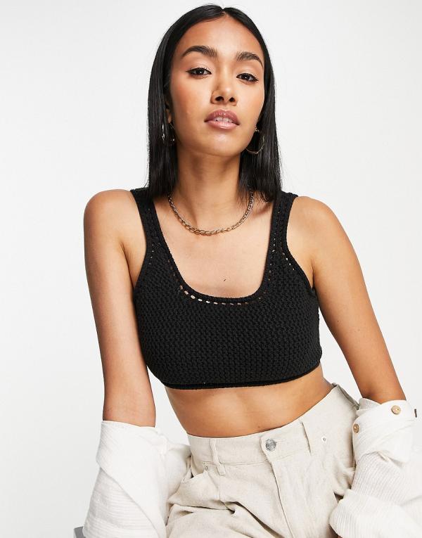 & Other Stories crochet crop top in black