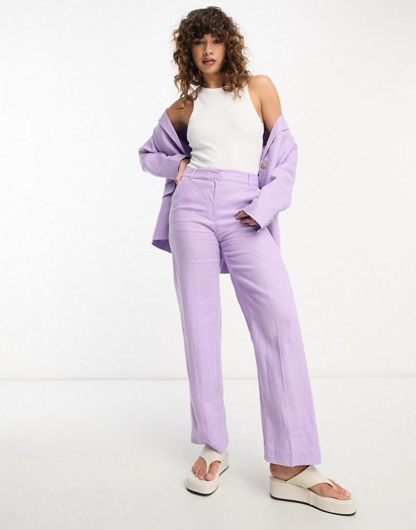 & Other Stories linen pants in lilac (part of a set)-Purple