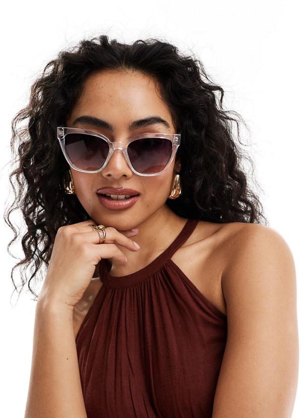 & Other Stories square oversized sunglasses in clear
