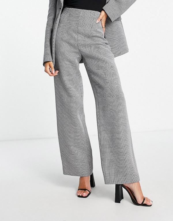 & Other Stories wool blend tailored pants in black and white check (part of a set)-Multi